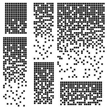 Dissolved filled square dotted vector icon with disintegration effect. Vector Stock Illustration