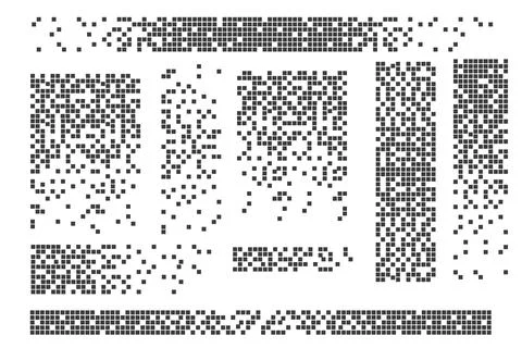 Dissolved filled square dotted vector icon with disintegration effect. Vector Stock Illustration