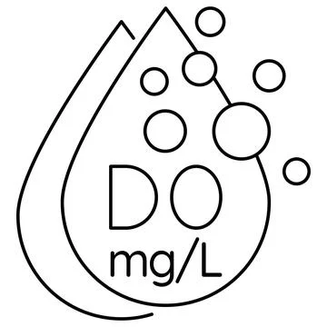Dissolved oxygen DO mg l icon for measuring water quality. Simple vector symb Stock Illustration