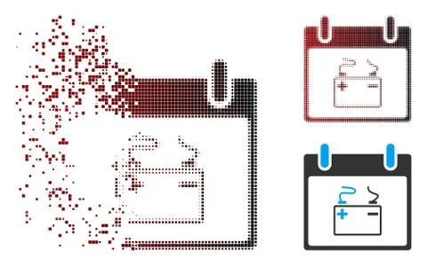 Dissolved Pixel Halftone Accumulator Calendar Day Icon Stock-Illustration