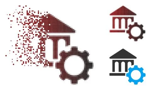 Dissolved Pixel Halftone Bank Options Icon Ilustración de archivo