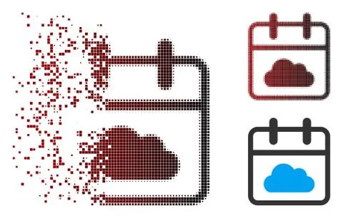 Dissolved Pixel Halftone Cloudy Day Icon Illustrazione stock