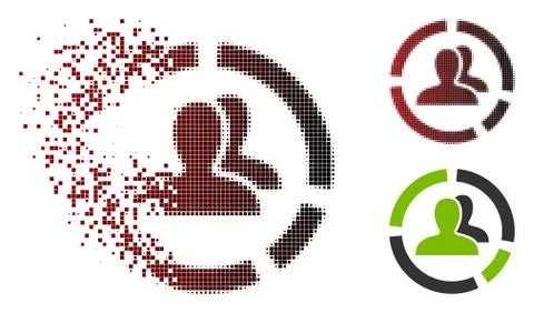 Dissolved Pixel Halftone Demography Diagram Icon Ilustración de archivo