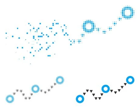 Dissolved Pixel Halftone Dotted Chart Icon Stock Illustration