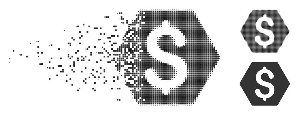 Dissolved Pixel Halftone Finance Icon Stock Illustration