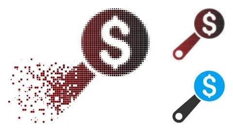 Dissolved Pixel Halftone Financial Audit Icon Stockillustratie