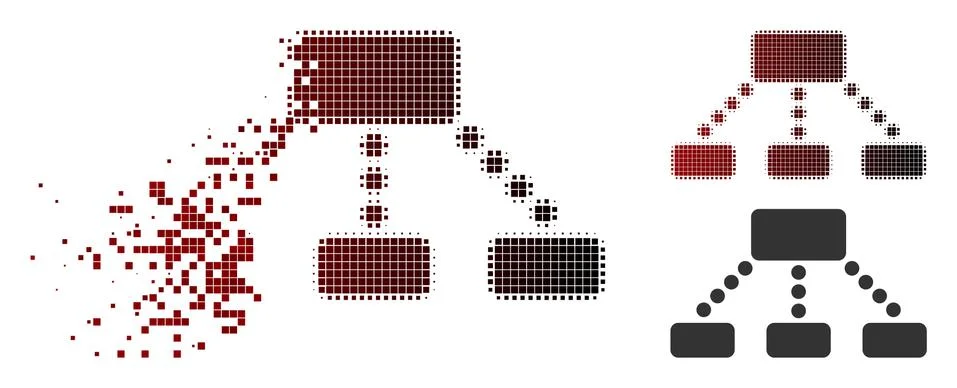 Dissolved Pixel Halftone Hierarchy Icon Illustrazione stock