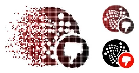 Dissolved Pixel Halftone Iota Thumb Down Icon Illustrazione stock
