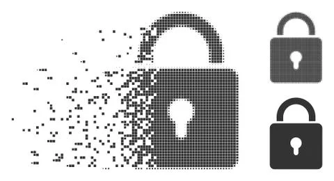 Dissolved Pixel Halftone Lock Icon イラスト素材