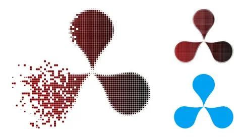 Dissolved Pixel Halftone Map Pointers Icon Stock Illustration