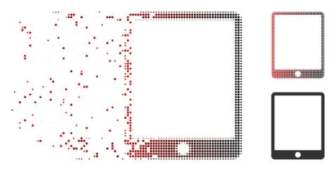 Dissolved Pixel Halftone Mobile Tablet Icon Illustrazione stock