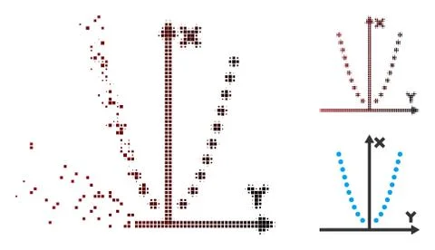Dissolved Pixel Halftone Parabole Plot Icon Ilustración de archivo