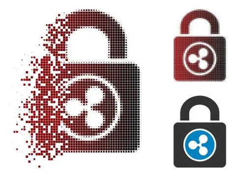 Dissolved Pixel Halftone Ripple Lock Icon イラスト素材