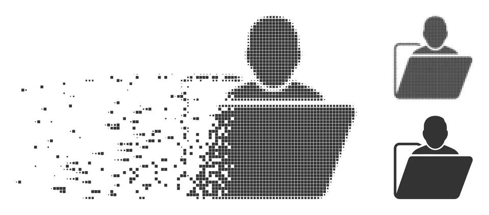 Dissolved Pixel Halftone User Folder Icon イラスト素材