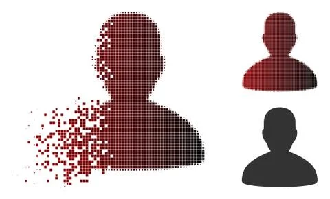 Dissolved Pixel Halftone User Icon Illustrazione stock