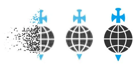 Dissolved Pixelated Halftone Global Guard Icon Ilustración de archivo