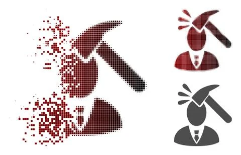 Dissolved Pixelated Halftone Manager Shock Icon Ilustración de archivo