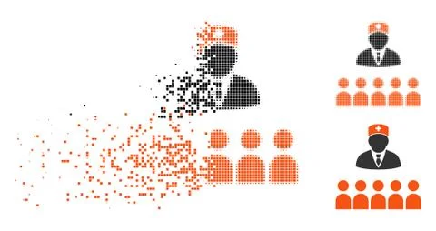 Dissolved Pixelated Halftone Medical Class Icon 스톡 일러스트