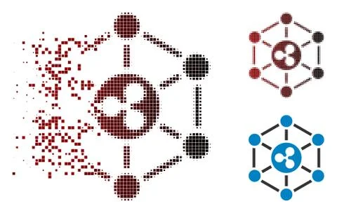 Dissolved Pixelated Halftone Ripple Network Icon Ilustración de archivo