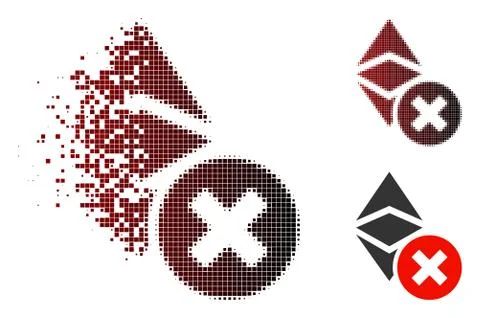 Dissolved Pixelated Halftone Wrong Ethereum Classic Icon Ilustración de archivo
