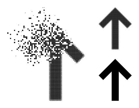 Dissolving and Halftone Dotted Arrow Up Glyph イラスト素材