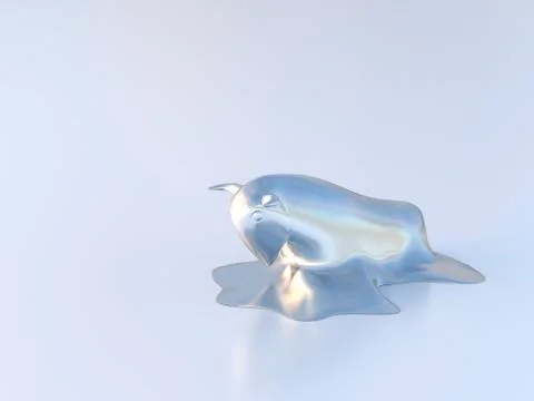 Dissolving bull figurine Stock Illustration