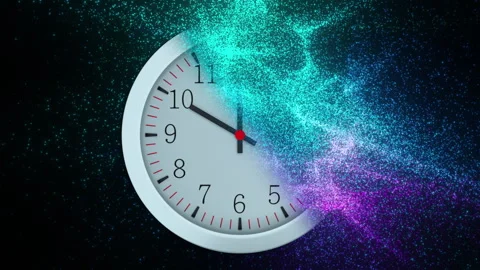 Dissolving clock Stock Footage 313838386