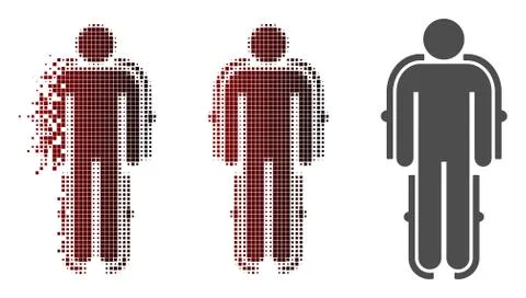 Dissolving Dot Halftone Exoskeleton Icon Stockillustratie