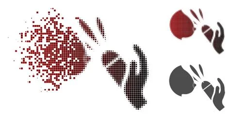 Dissolving Dot Halftone Female Breast Blowjob Ejaculation Icon Stock Illustration