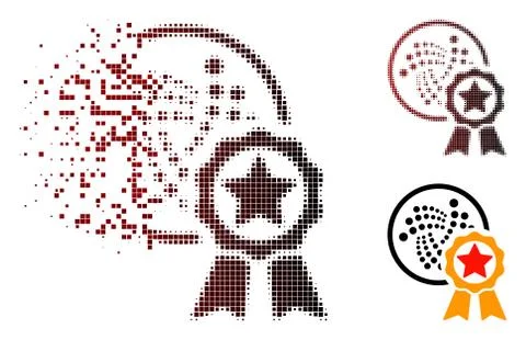Dissolving Dot Halftone Iota Star Reward Icon 库存插图