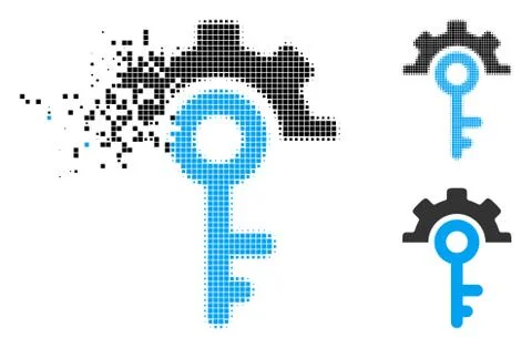 Dissolving Dot Halftone Key Options Icon Illustrazione stock
