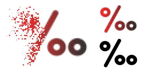 Dissolving Dot Halftone Permille Icon Stock Illustration