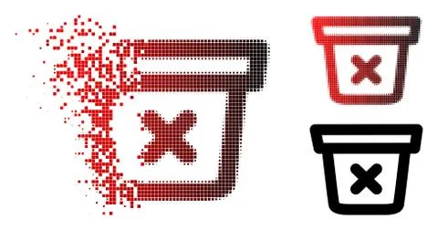 Dissolving Dot Halftone Remove Data Icon Stock Illustration