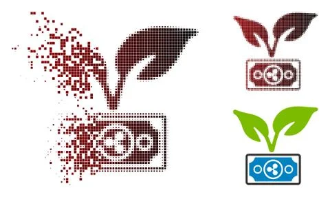 Dissolving Dot Halftone Ripple Eco Startup Icon 스톡 일러스트