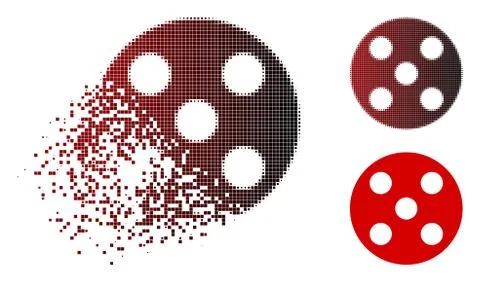 Dissolving Dot Halftone Round Dice Icon 스톡 일러스트