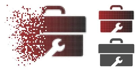 Dissolving Dot Halftone Toolbox Icon Illustrazione stock