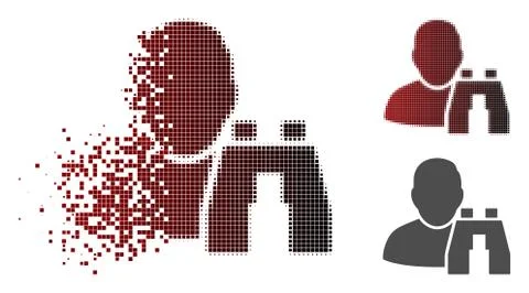 Dissolving Dot Halftone User Binoculars Search Tool Icon Stockillustratie
