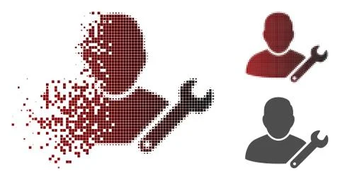 Dissolving Dot Halftone User Customize Wrench Icon イラスト素材