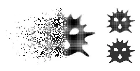 Dissolving Dot Halftone Virus Structure Icon 库存插图