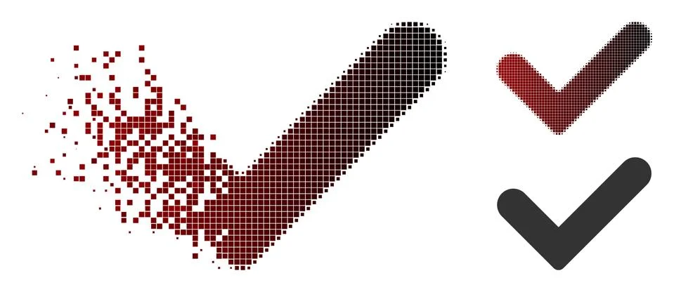 Dissolving Dot Halftone Yes Icon 스톡 일러스트