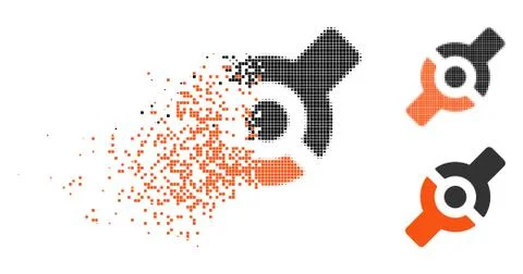 Dissolving Dotted Halftone Artificial Joint Icon Illustrazione stock