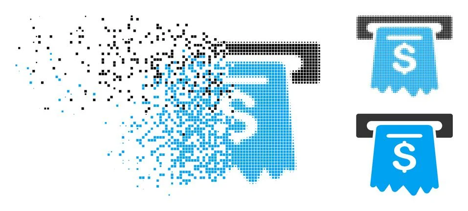 Dissolving Dotted Halftone ATM Icon Stock Illustration