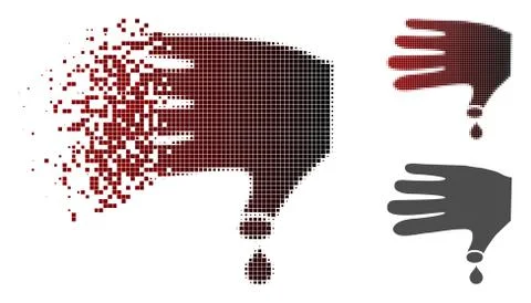Dissolving Dotted Halftone Hand Wound Icon Illustrazione stock