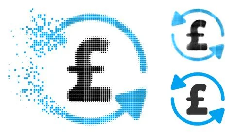 Dissolving Dotted Halftone Refresh Pound Balance Icon イラスト素材