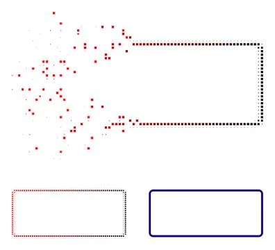 Dissolving Dotted Halftone Rounded Rectangle Frame Icon Stock Illustration