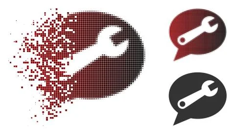 Dissolving Dotted Halftone Service Message Icon 库存插图