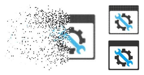 Dissolving Dotted Halftone Settings Tools Calendar Page Icon イラスト素材
