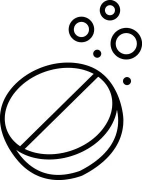 Dissolving effervescent tablet in water icon Stock Illustration