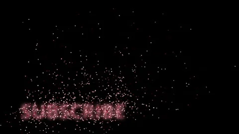 Dissolving pink SUBSCRIBE particle text. Left bottom Stock Footage 243223600