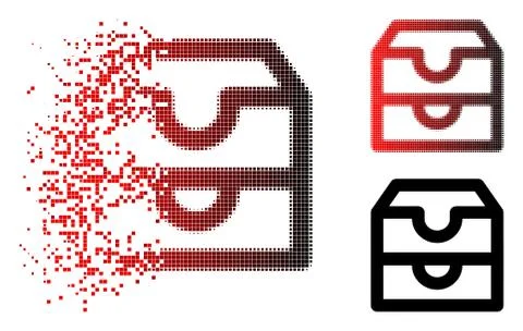 Dissolving Pixel Halftone Account Boxes Icon Stock Illustration